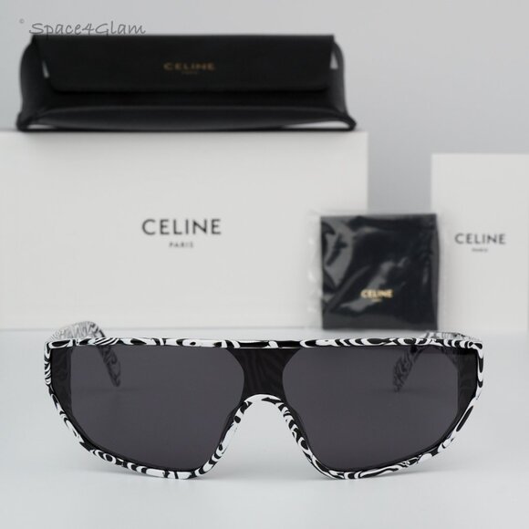 BRAND NEW Celine CL40195I 04A Zebra Smoke Grey Mask Unisex Sunglasses CL 40195I main image 5